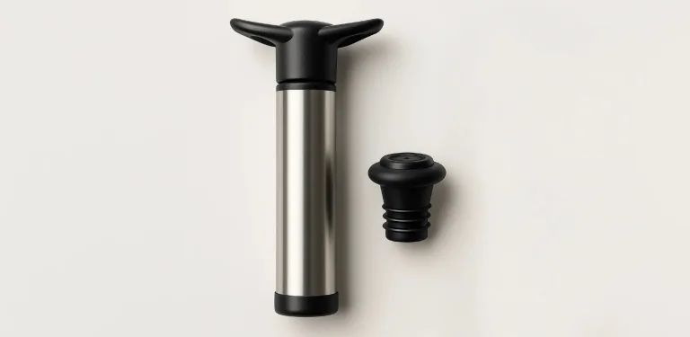 Use a vacuum pump to remove air from an opened bottle and slow down oxidation, keeping the wine fresh for a couple of days.