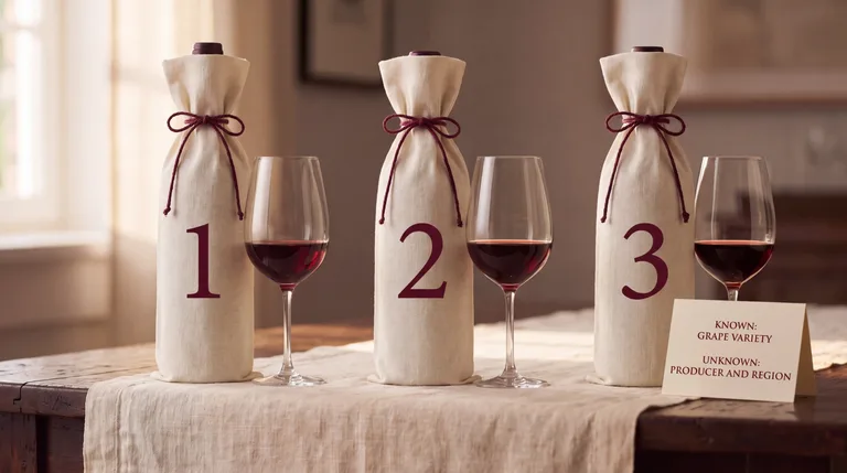 In a blind tasting, the wine’s identity is hidden to encourage objective evaluation and sharpen sensory recognition without bias.