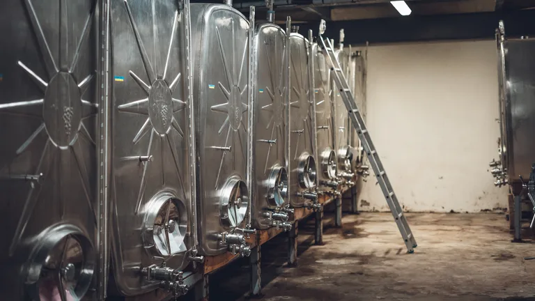 The vat hall of the Wolfberger cellar.