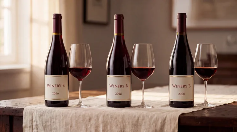A vertical tasting focuses on different vintages of the same wine to show how weather, ageing, and technique shape its evolution over time.