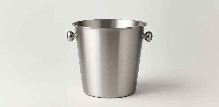 Fill the bucket with ice and water, then submerge the bottle to chill it quickly and evenly before serving.